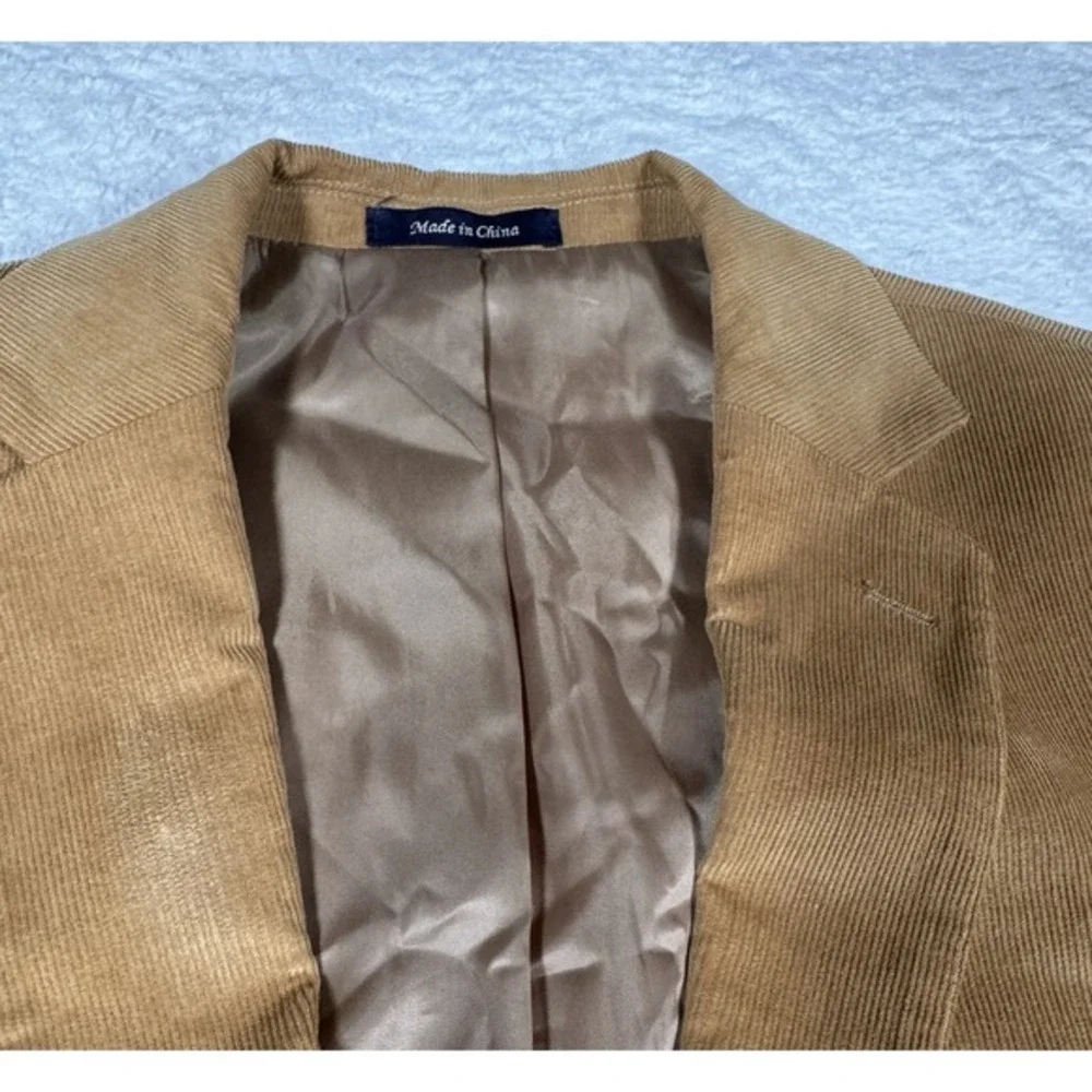 Alan Flusser Mens Sport Blazer 42L Chore Coat Corduroy Copper‎ Cotton Jacket